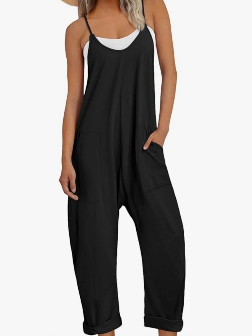 Women's Black Relaxed Cami Jumpsuit